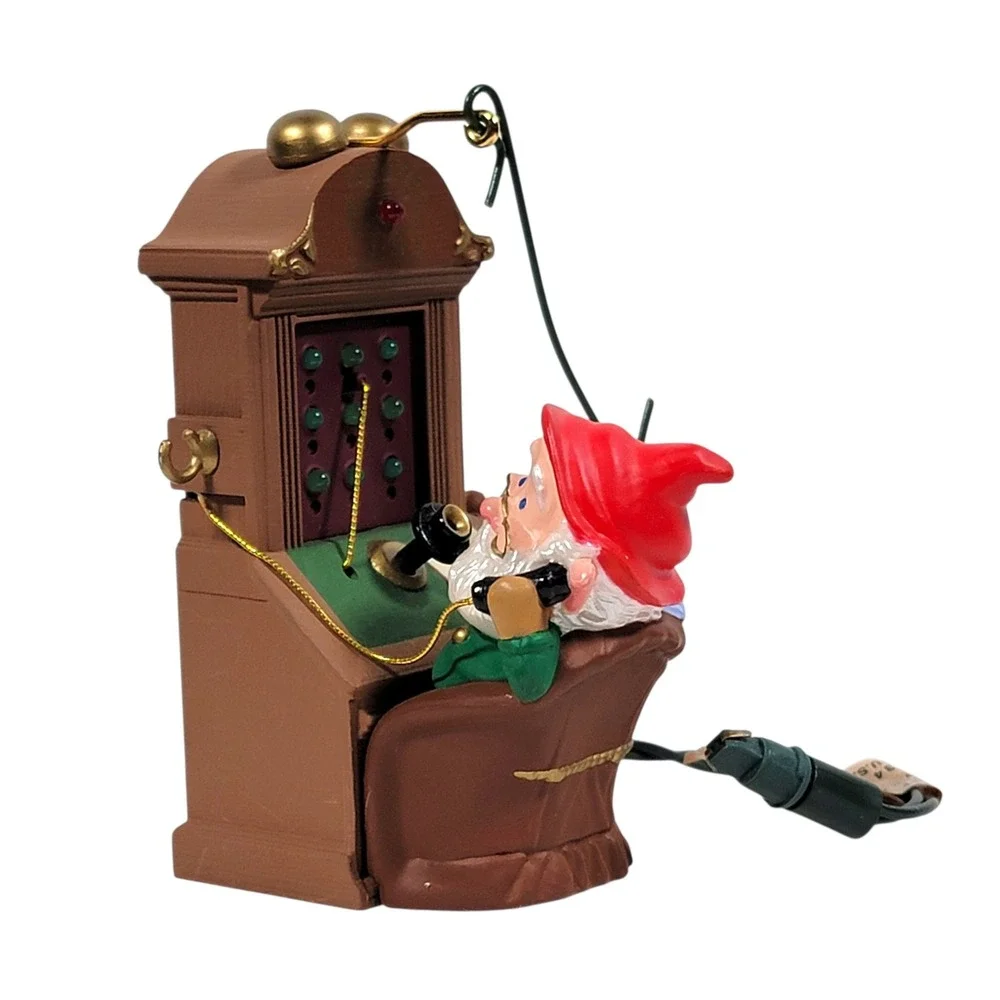 VTG 90s Hallmark Santas Hot‎ Line Christmas Ornament 1991 Light Up Keepsake